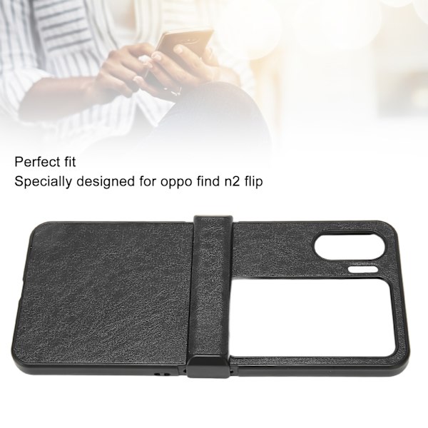 Flippskärmstelefonfodral PU Crazy Horse-mönster Mjukt och modernt telefonfodral för Oppo Find N2 Flip