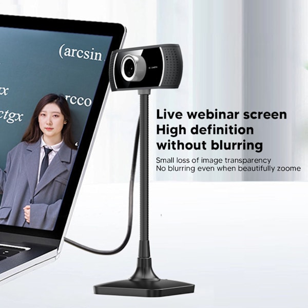 Webkamera HD manuell fokus Live Streaming Drive Free USB-kamera med mikrofon for datamaskinkonferansesamtaler 640x480