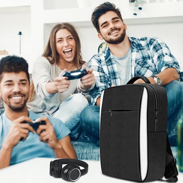 Bæreveske kompatibel med PS5 spillkonsoll bærbar reise ryggsekk kompatibel med PS5 spillkontroller tilbehørs oppbevaringspose skulderpose