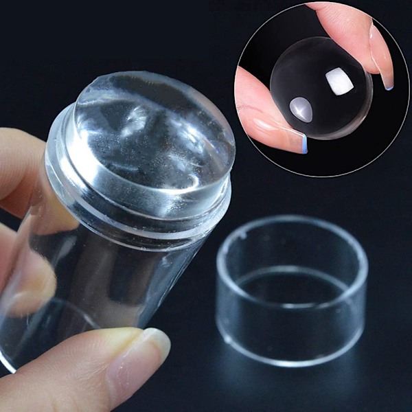 Fransk Nagelkonst Stämpel, Klar Silikon DIY Manikyrverktyg För Professionell Nageltekniker, Snabb Rengöring Dubbeländad Design För Flera