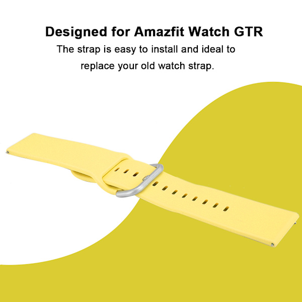 Enfarvet Vibrerende Stil Silikone Udskiftnings Rem til Amazfit Watch GTR - Gul