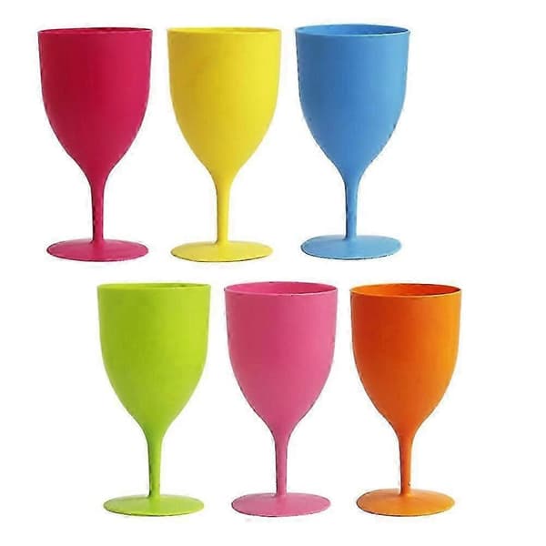 Fargede vinglass bryllupsdesign 6 stk