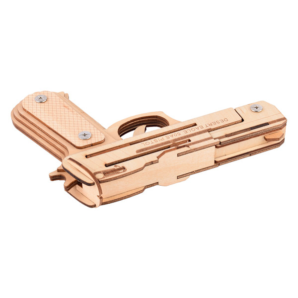 3D Trä Gummiband Pistol Pussel Leksak DIY Handgjord Modell Barn Träslöjd Monteringssats