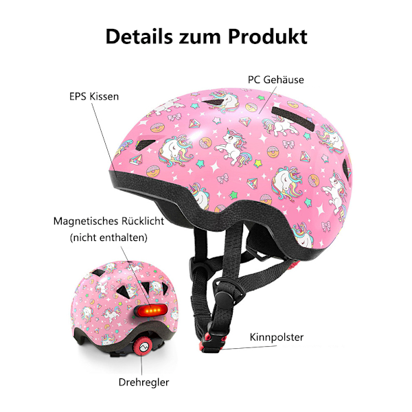 Multi-Sport Hjälm för Barn, Professionellt Skydd Justerbar Småbarnshjälm, Perfekt Passform för Skateboarding Cykling Sparkcykel, U.S. CPSC Säkerhet