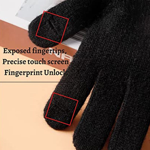Vinterhandskar Dam, Varma Ull Stickade Fingerlösa All-inclus