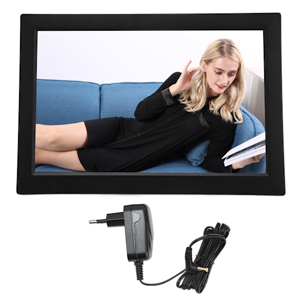 Digital fotoram 10,1 tum HD IPS pekskärm automatisk roterande stöd app delning WiFi smart fotoram 100‑240V