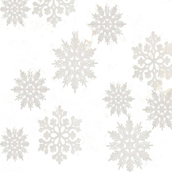 Festliga Bröllopsaccessoarer, Splittersäkra Glitter Snöflingor Ornament för Vintertema Firanden