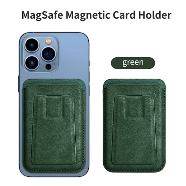 Snap On Magnetisk Stativ Magnetisk Stativ Kortholder Kompatibel Pung Understøtter 2 Kort med 3 Telefon Stativ Tilstande Grøn