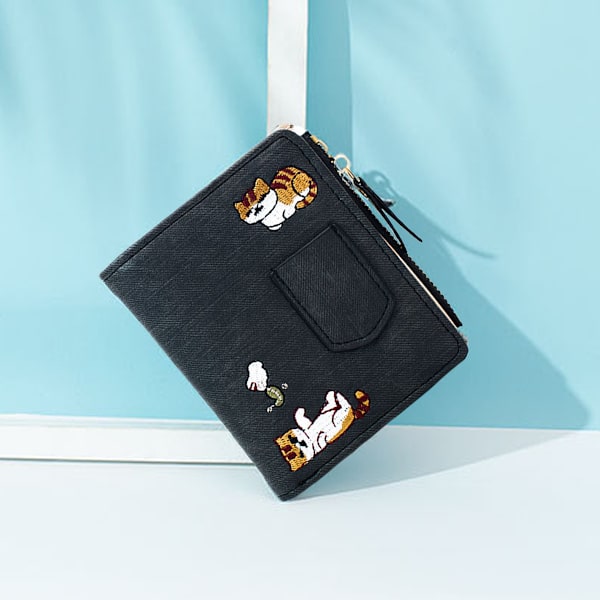 Kvinnors lilla kompakta bifold PU läder plånbok dam mini plånbok med ID-fönster