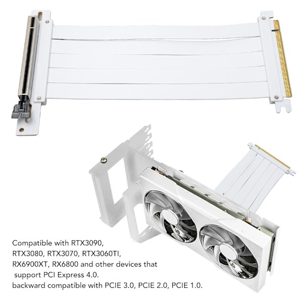 PCIE 4.0 X16 Förlängare 128GB/bsp Rätvinklig EMI-skärmning Plug and Play GPU Förlängningskabel för RTX3090 RTX3080 RTX3070 20cm