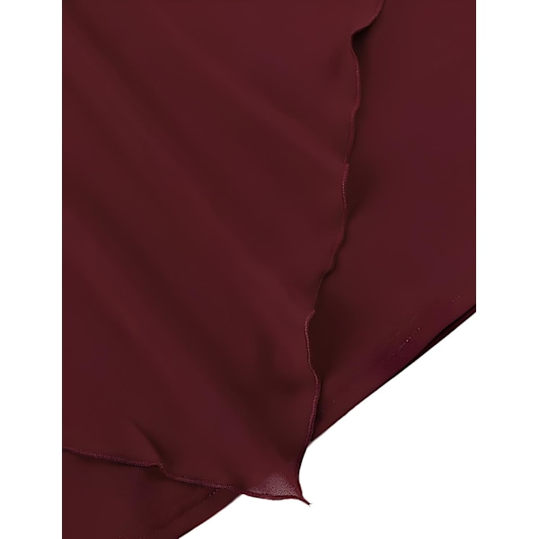 Lös batwing-blus i chiffong för dam med korta fjärilsärmar 2XL