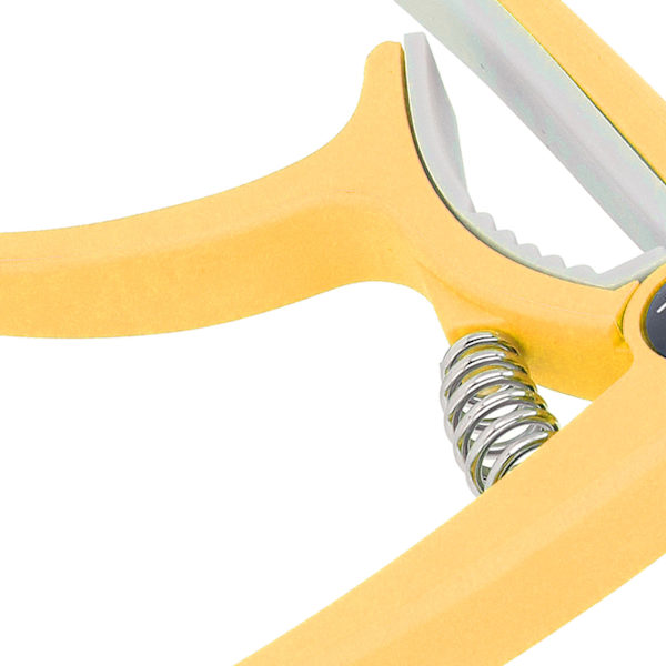Elektrisk gitar capo ABS hurtigutløsning ukulele gitar capo sett med 5PCS gitarplekter for mandolin banjo gul