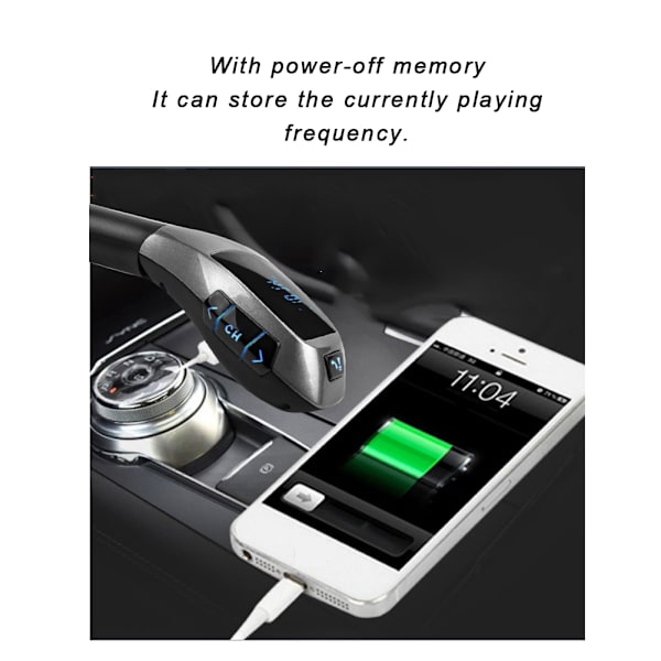 USB-bilmonterad Bluetooth-digitaldisplay FM MP3-musikspelare med U-disks TF-kortplats