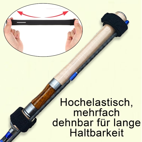Fiskespöremmar, Justerbara Neoprenband för Spinnspön & Flugspön, Fisketackelbälte med Flexibelt Lättviktspänne, Perfekt för Fiskeentusiaster