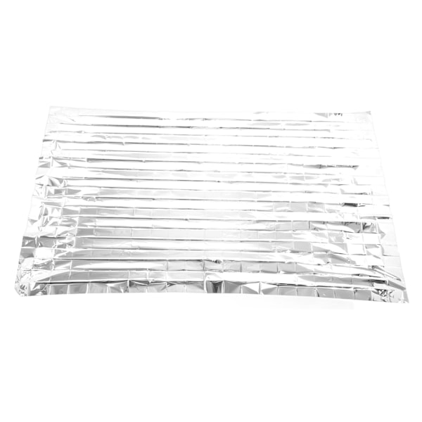 Reflekterande Nödfilt, Överlevnadsutrustning för Utomhusäventyr, Mylar Termisk Filt med Förbättrad Värmeåtervinning, Silver, Vikbar Design för