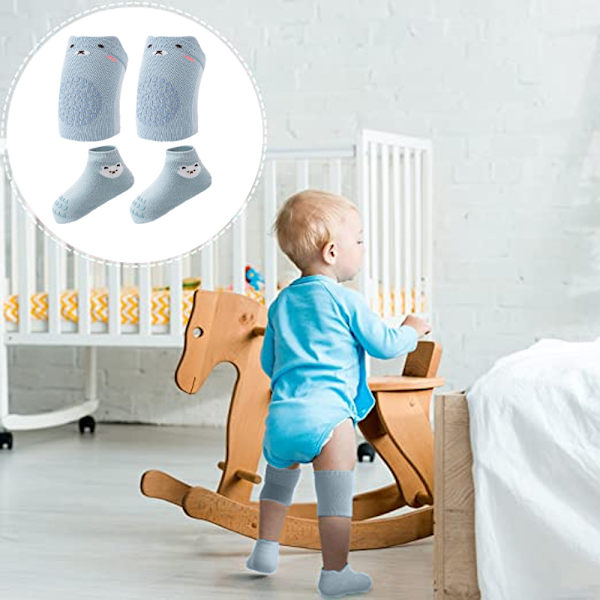 Antiskli Baby Sokker Småbarns Knebeskytter og Baby Kryping