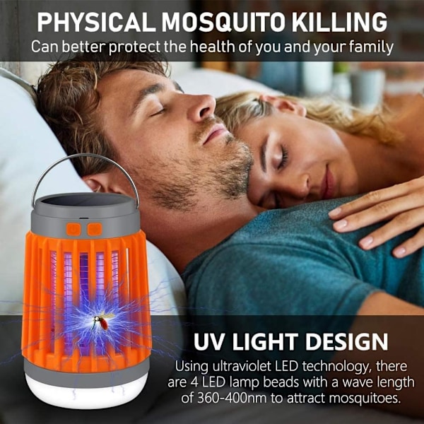 Mångsidig Insektseliminator, Ny Solar Utomhus Vattentät Mygglampa, Portabel med Multifunktionell Design för Hemträdgårdar, Camping, Picknickar