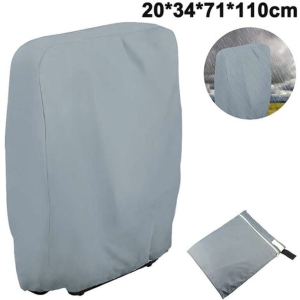 Utomhus hopfällbar stolsöverdrag Vattentät Dammtät Trädgårdsmöbler Överdrag Grå L 71 x H 110 cm