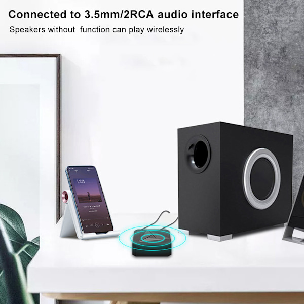 Bluetooth 5.0 mottaker sender 2 i 1 bil 3.5AUX telefon trådløs adapter for NFC