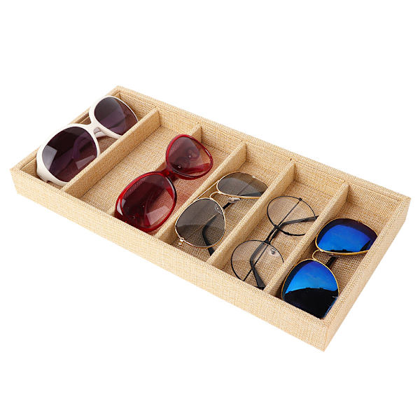 6 Galler Solglasögon Display Box Smycken Display Organizer Fack