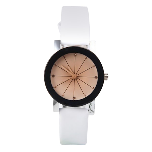 Unisex Casual Rund Fall Kvarts Klocka Läder Armbandsur
