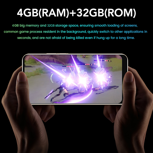 I14 Pro Max Smartphone för Android 8.1 6.1in 4GB RAM 32GB ROM MTK6580A Mobiltelefon Fram 5MP Bak 8MP med 64G Minneskort Expansion 100‑240V Grön