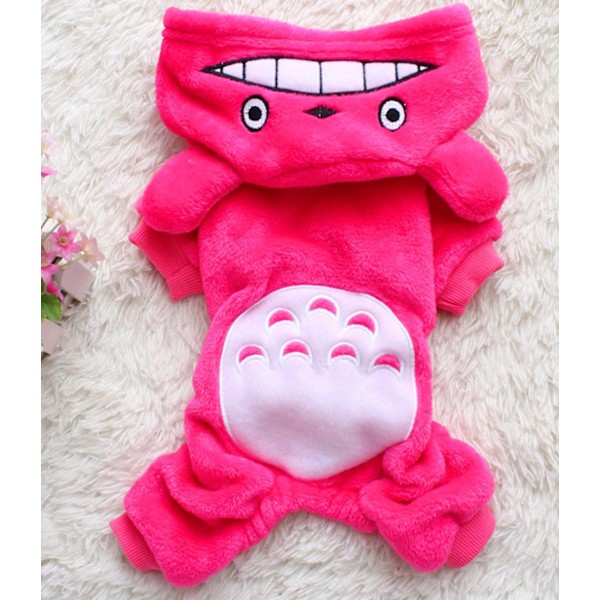 Fashionabel Dinosaurie Hunddräkt, Mjuk Korall Sammet Jumpsuit för Halloween Valpkläder, Lämplig för Olika Raser Inklusive Chihuahua, Pudel,