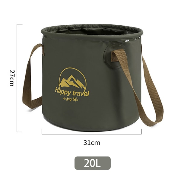 Hopfällbar Hink Camping Vattenbehållare med Handtag Fällbar Bärbar Tvättfat