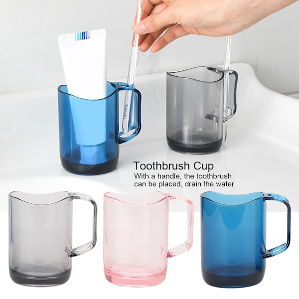 Tandborstmugg i nordisk stil, utsökt drickmugg för badrum i PS-material, innovativ design med välvd öppning och handtag för enkel vattendränering,