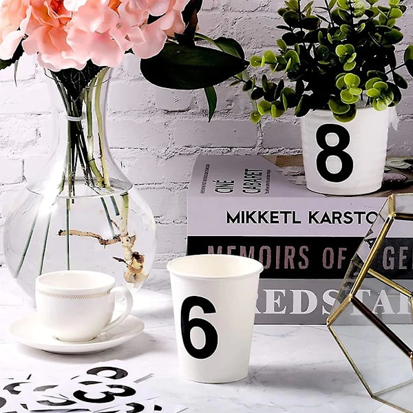 Smidig Ytapplicering, Dekormärken för Inom- och Utomhusbruk, Brevlådenummer, Stansad Klassisk Stil, Vattentät, 2 Tum Höga, Svart (Antal 80)