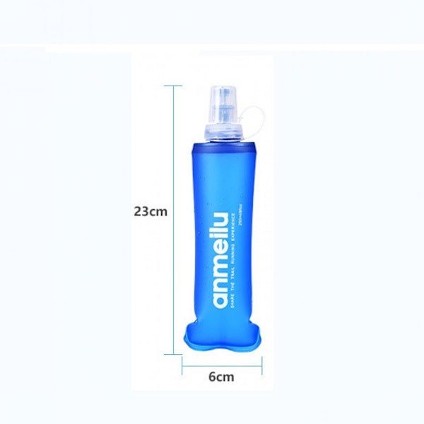 Vätskebehållare för löpning, vandring, cykling, BPA-fri TPU-material mjuk flaska, hopfällbar vattenflaska för utomhussporter (250 ml, Optimal)