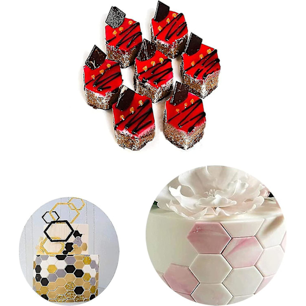 Geometrisk Multiskärare, Hexagon Kakform Set För Nybörjare Och Proffs, Livsmedelssäker Amerikanskt Stål, Lämplig För Att Skära Fondant Och Hantverk