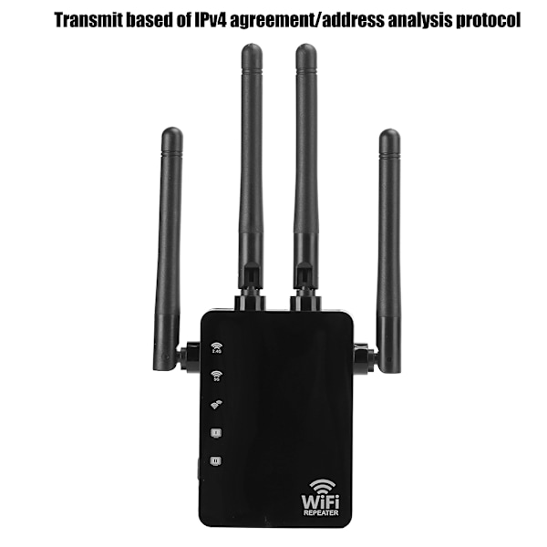 AC1200 Trådlös Repeater 2.4G/5G Router 1200Mbps Signal Amplifier Extender 100–240V US-kontakt