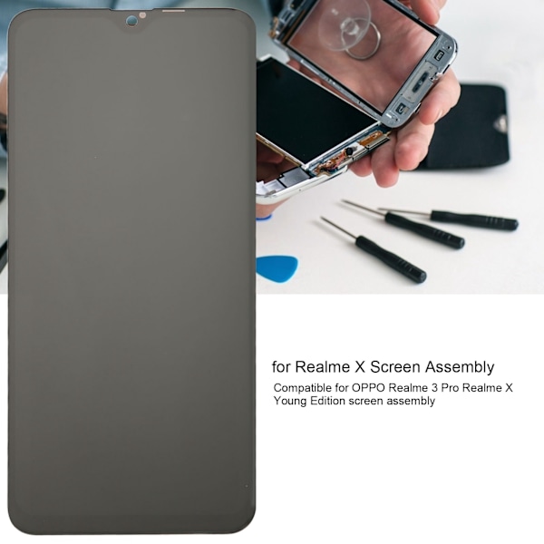 Telefon Digitizer Skärm Montering Byte LCD Display Touch Screen för OPPO Realme 3 Pro Realme X