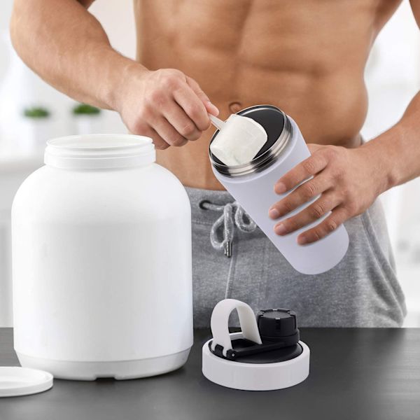 Rustfrit Protein Shaker Flaske i Rustfrit Stål Holder Varmt/Koldt