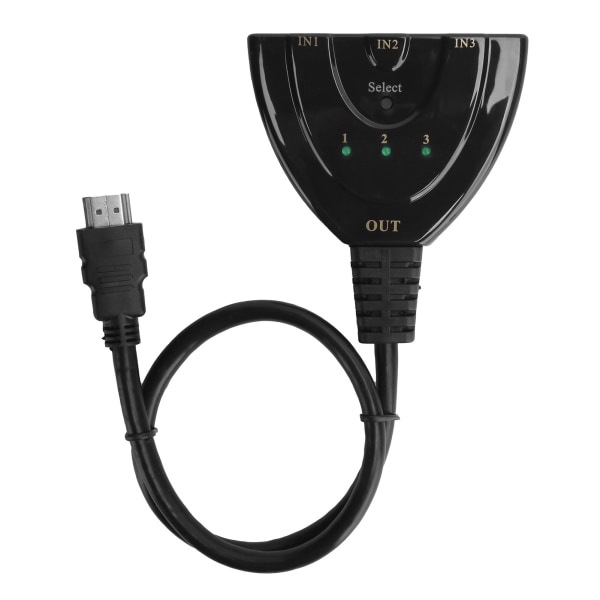 3 ingångar 1 utgång HD Multimedia Interface-omvandlare 4K Switch Hub Box Splitter med kabel