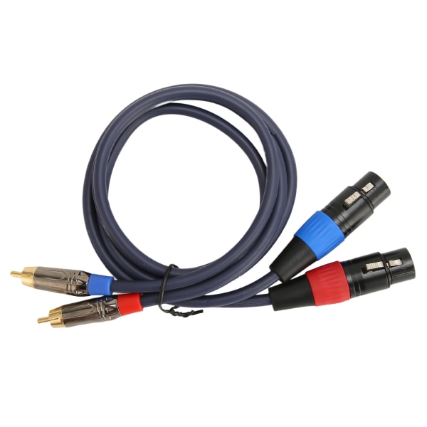 Dobbel XLR til RCA-kabel Profesjonell 24K gullbelagt kontakt 2 XLR hunn til 2 RCA hann HiFi lydkabel 2m / 6,6ft