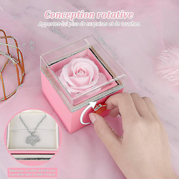 Tidlös kärlek förkroppsligad i en äkta rosa Forever Rose, komplett med elegant förpackning och unik kreativitet för värdefulla stunder