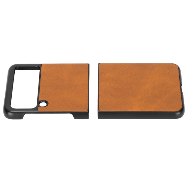 Læder Hard Case til Samsung Galaxy Z Flip 3 Mobiltelefon Stødsikker Anti-Scratch Cover