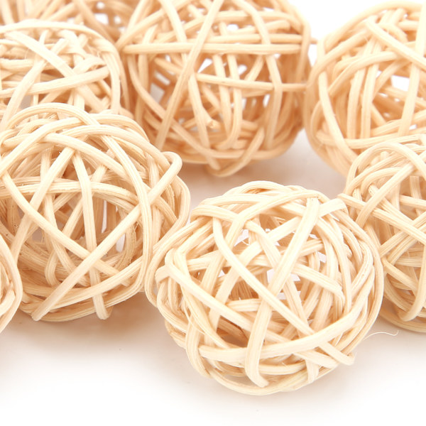 Sepak Takraw Leksak Naturlig Färg Rotting Säker och Oskadlig Papegoja Smådjur Tugga Leksak för Papegoja3CM