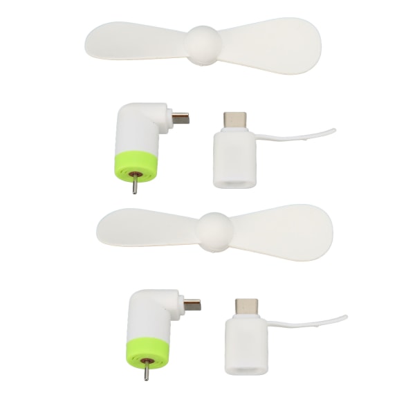 2 kpl Mini-matkapuhelinpuhallinta 2-in-1-älypuhelinpuhallin, yhteensopiva Micro USB Type C -liitäntöjen kanssa, valkoinen