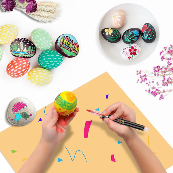 Färgpennor för kreativitet, livfulla konstmarkörer med jämnt bläckflöde för papper, sten, gummi, keramik, trä, glas, plast, giftfria och luktfria