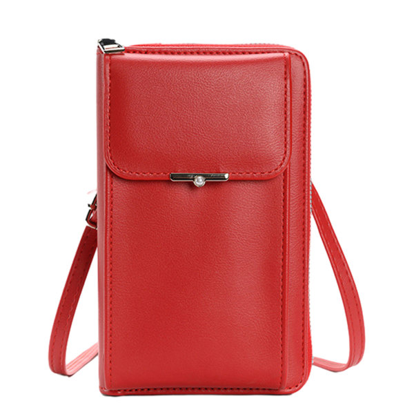 Liten läder crossbody-väska för kvinnor, lätt crossover-handväska axelväska