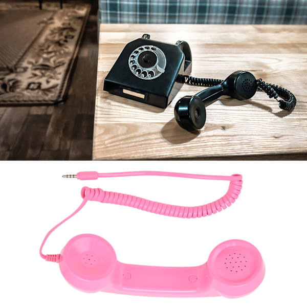 Retro Telefonlur Multifunktion Strålsäker Handhållen Mobiltelefon Mottagare för Mobiltelefoner Datorer Rosa