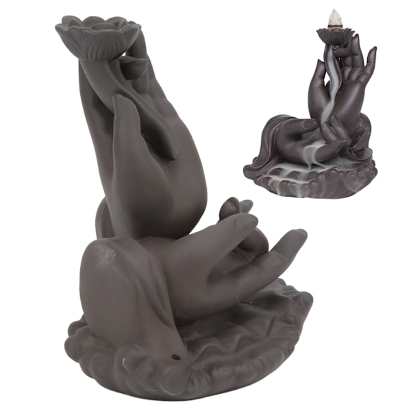 Buddha hånd vandfald røgelse brændere røg vandfald moderat størrelse tilbagestrømning røgelse holder til soveværelser studier kontorer
