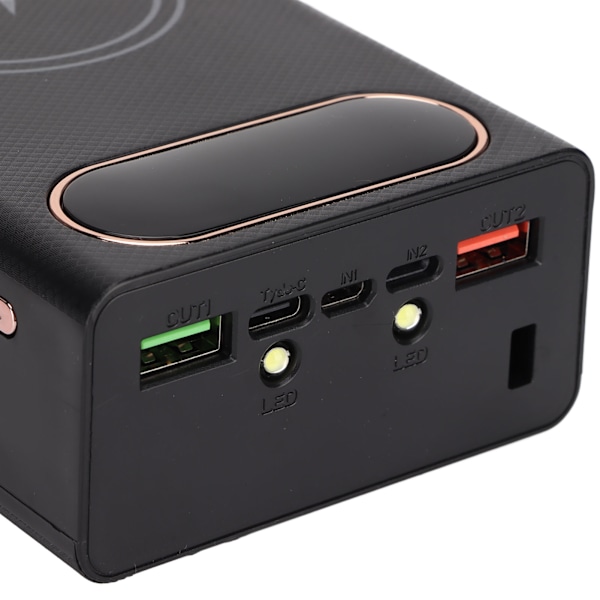L12 Nopea latausversio DIY Power Bank -sarja 12 18650 akkukotelo 22,5 W langallinen 15 W langatonMusta