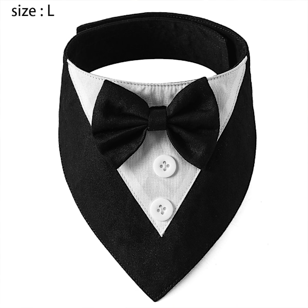 Formell hundbröllopsbandana hundhalsband med fluga födelsedagskostym justerbar husdjursfest Tux，SVART