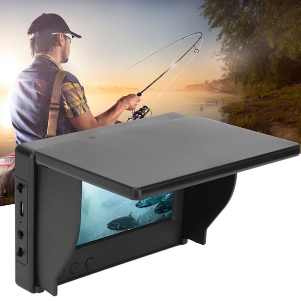 4,3 tommers fiskefinner skjerm IPS Full Screen 800x480 CVBS inngang 3,5 mm grensesnitt med solskjerm fiskefinner skjerm for fiske