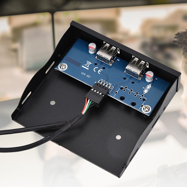 3,5-tums USB2.0 2-portars 9-stifts tennkopparkabel diskettenhet frontpanel