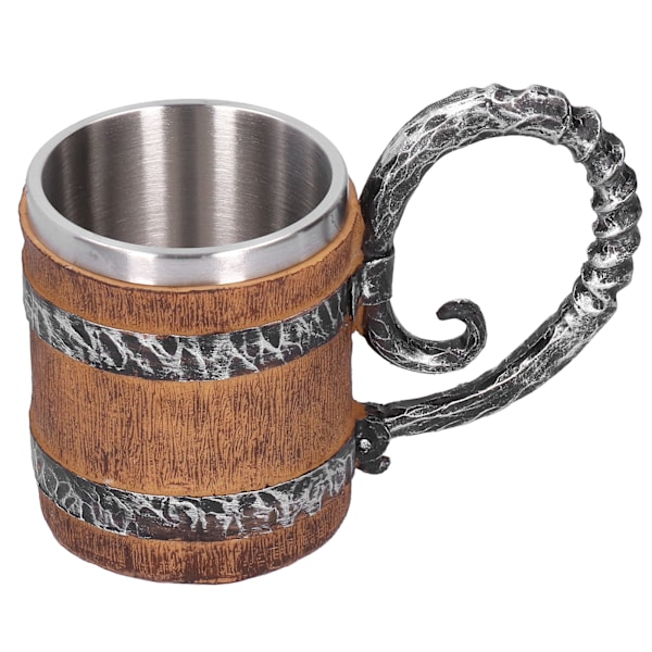 Harpiks Drikkekop Egetræ Tønde Personlig Viking Vintage Rustfrit Stål Håndlavet Kop